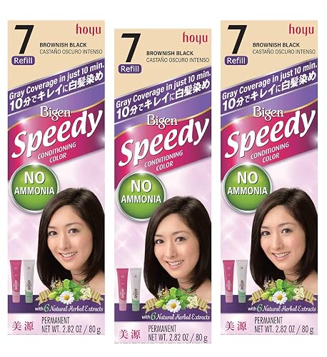 HOYU Bigen Speedy Hair Color Refill, No. 7 Brownish Black