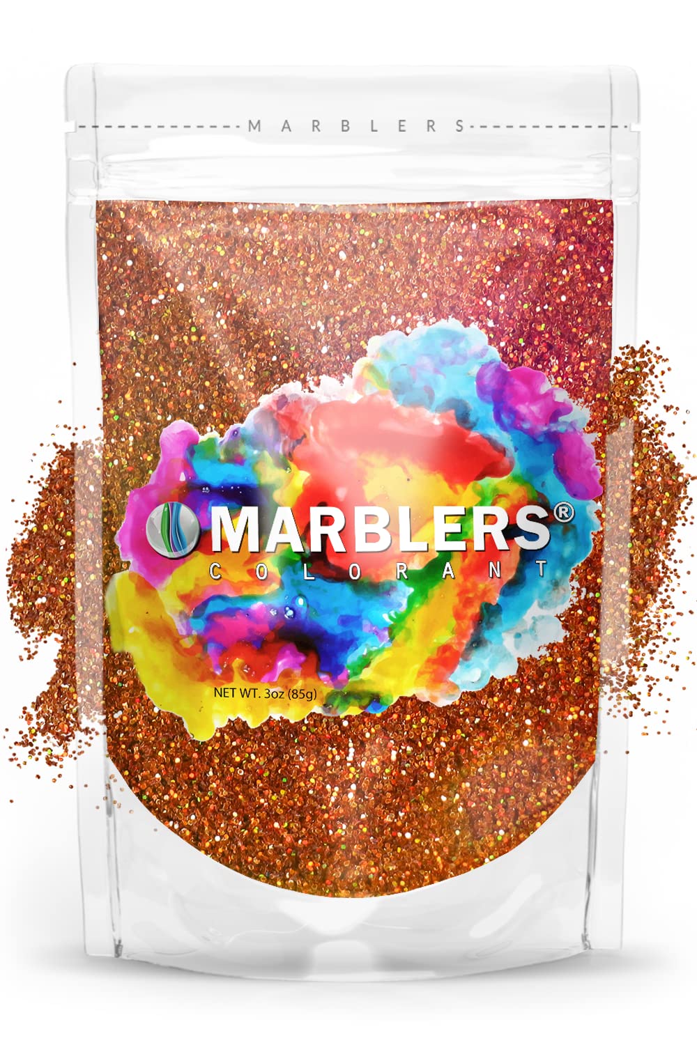 MARBLERS Holographic Glitter [Holo Burnt Orange] 3oz (85g) | Fine | Non-Toxic, Vegan, Cruelty-Free | Face, Body, Eyeshadow, Hair, Festival, Party