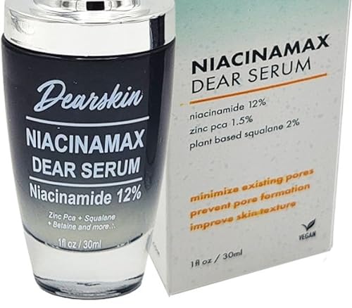 Niacinamide Serum Pore Minimizer Nacinamide 12% Zinc PCA Aqua Squalane & Vitamin E, Uneven Skin Tone Elasticity Wrinkles & Blemishes, Anti Aging
