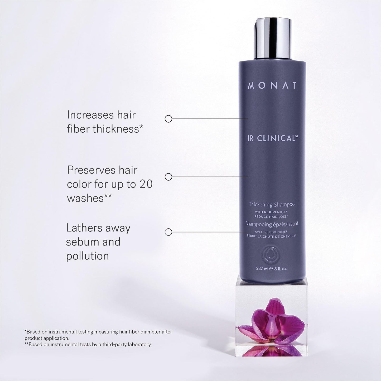 MONAT IR Clinical System - Complete Hair Care Restoration Kit with Thickening Shampoo, Conditioner & Thinning Defense Serum - Strengthens, Protects