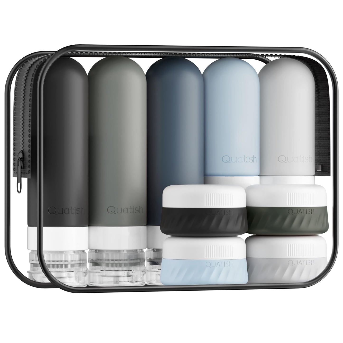 Quatish 15 Pack Travel Bottles for Toiletries, Original Patented, TSA Approved Travel Size Containers, Leak Proof Silicone Shampoo and Conditioner Beauty and Personal Care Quatish Default Title