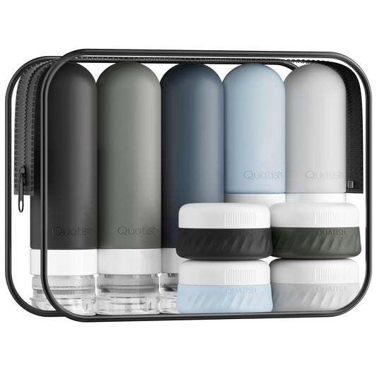 Quatish 15 Pack Travel Bottles for Toiletries, Original Patented, TSA Approved Travel Size Containers, Leak Proof Silicone Shampoo and Conditioner Beauty and Personal Care Quatish Default Title