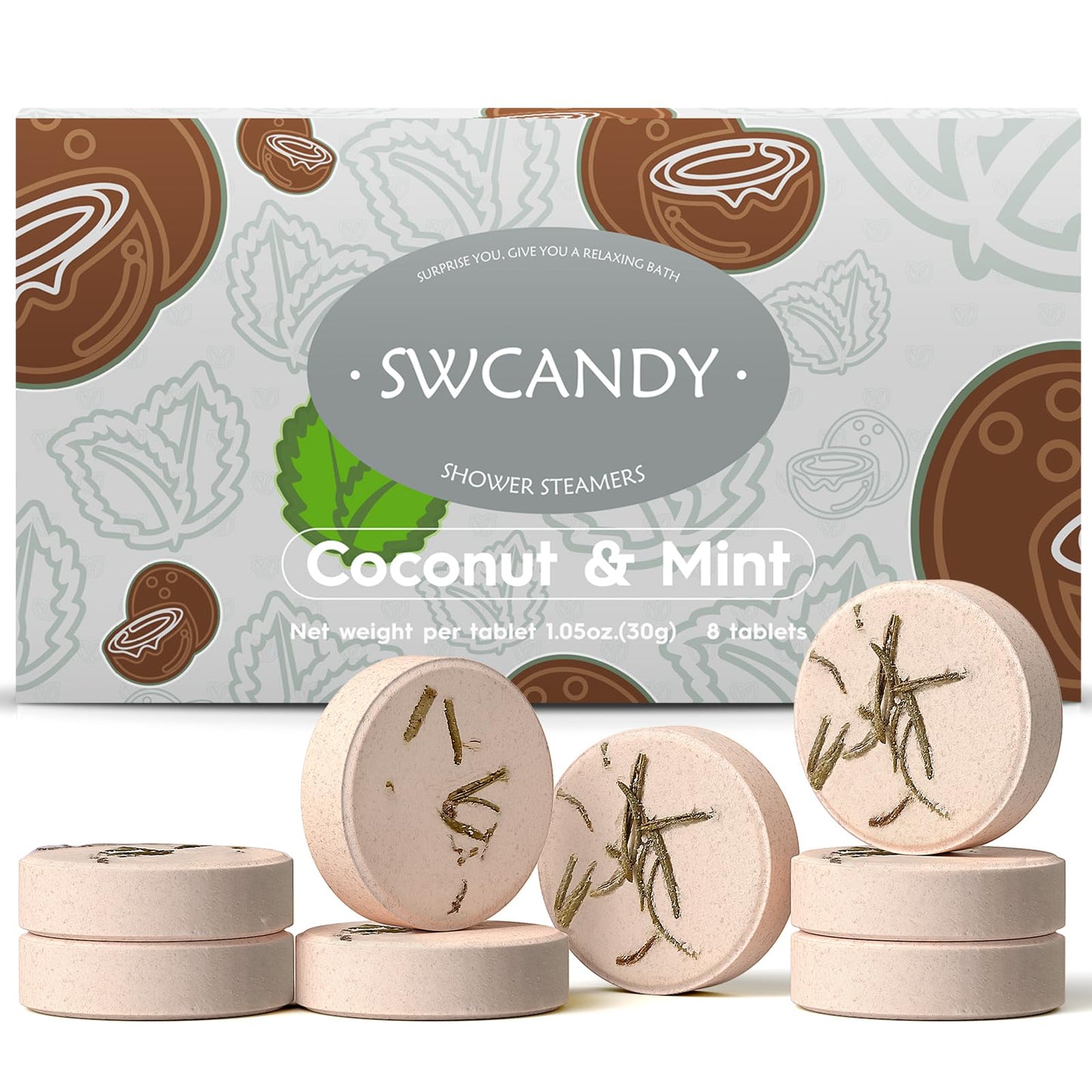 SWCANDY Mint Shower Steamers 8 Pack, Home Spa Self Care Beauty and Personal Care SWCANDY Default Title