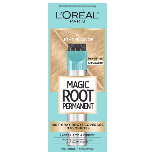 L'Oreal Paris Magic Root Rescue 10 Minute Root Hair Coloring Kit, Permanent Hair Color with Quick Precision Applicator, 100 percent Gray Coverage, 9