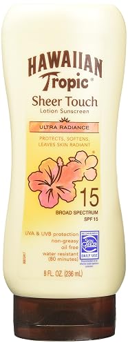 Hawaiian Tropic Sheer Touch Broad Spectrum Sun Care Lotion, SPF 15, Coconut, 8 Fl Oz