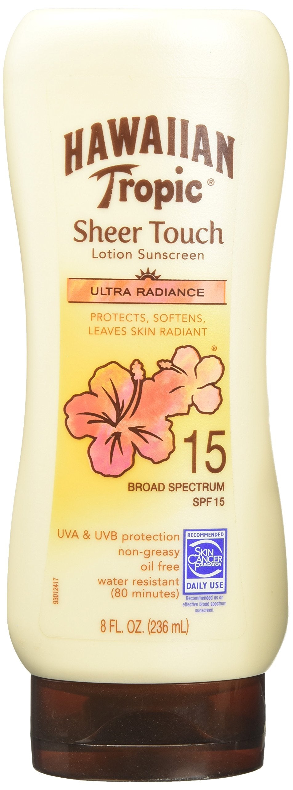 Hawaiian Tropic Sheer Touch Broad Spectrum Sun Care Lotion, SPF 15, Coconut, 8 Fl Oz