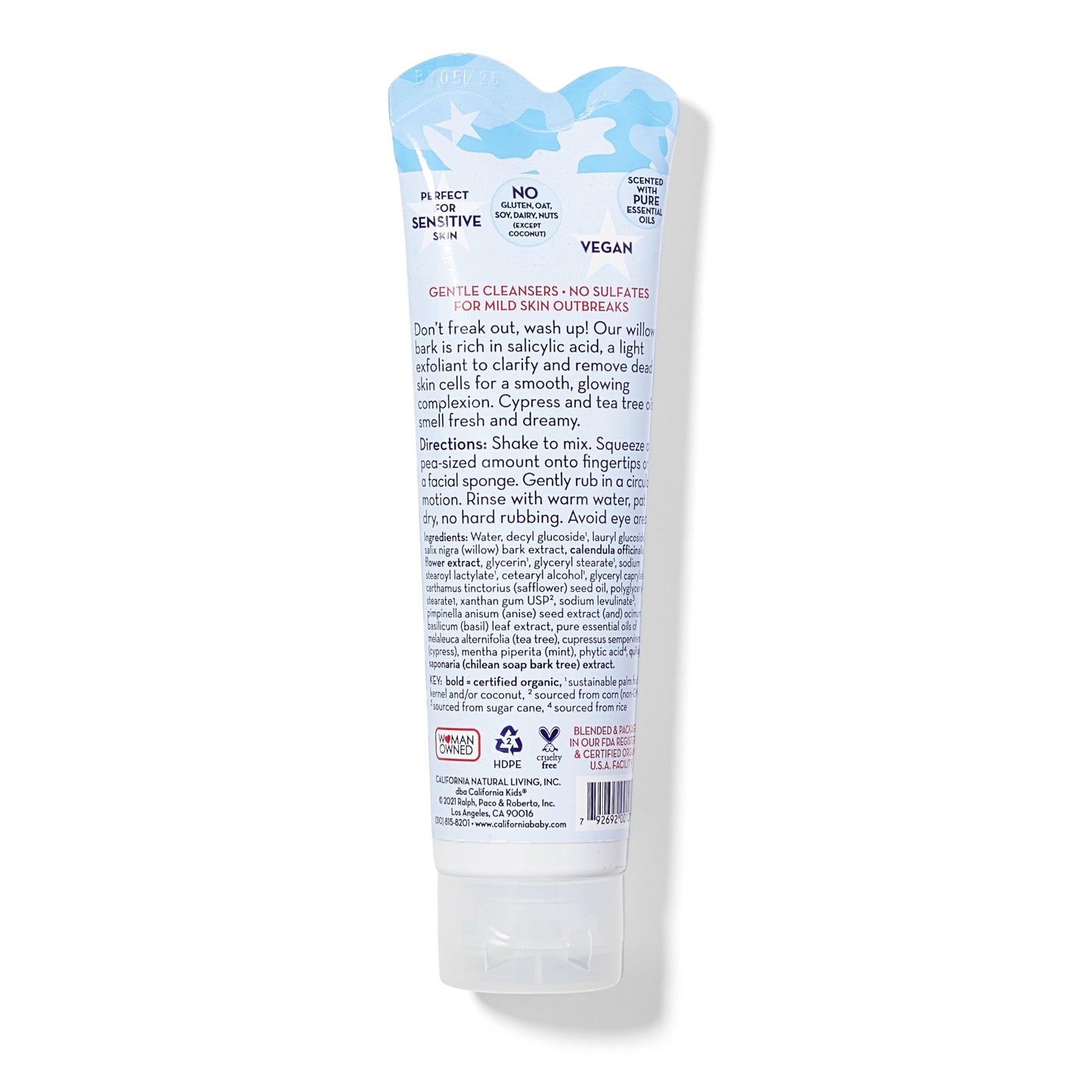California Kids Face Wash | Gentle Exfoliating Face Wash For Kids + Teens | Mild Salicylic Acid Cleanser For Sensitive Skin | 1.8 oz. / 51 mL