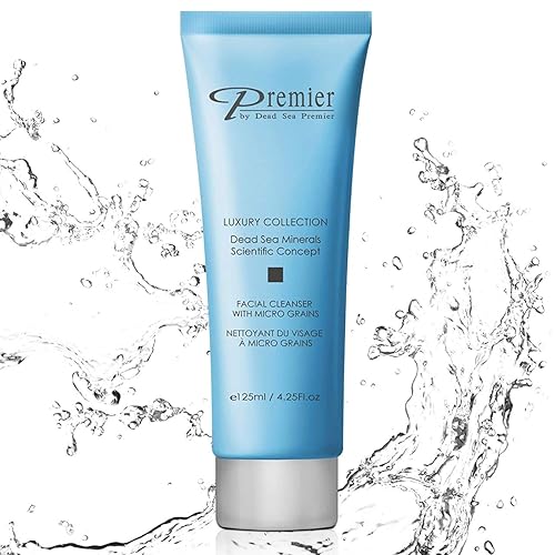Premier Dead Sea Facial Cleanser with Micro Grains, Luxury collection foaming face wash, daily use skin care, nondrying, anti-aging Skin Care