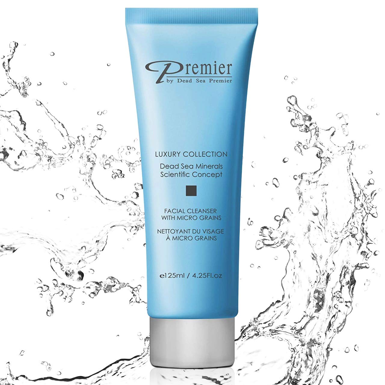 Premier Dead Sea Facial Cleanser with Micro Grains, Luxury collection foaming face wash, daily use skin care, nondrying, anti-aging Skin Care