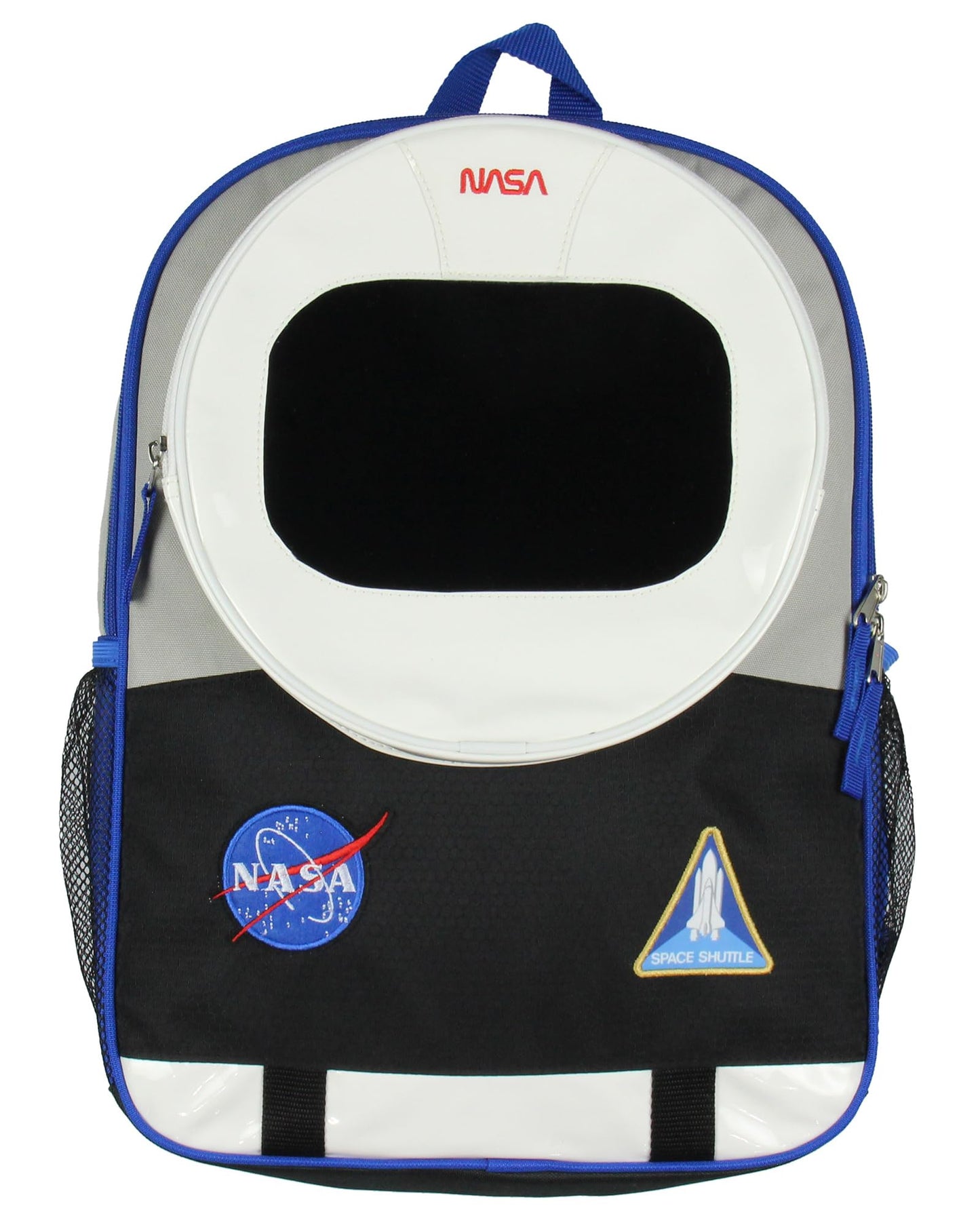 NASA Astronaut 17" Backpack Space Shuttle Helmet Suit Meatball Logo Patches Kids Travel School Book Bag