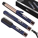 Hair Straightener and Curler, PARWIN PRO BEAUTY 1'' Flat Iron, 1.25'' Curling Iron Hair Straightener Brush with Detachable Power Cord, LED Temp