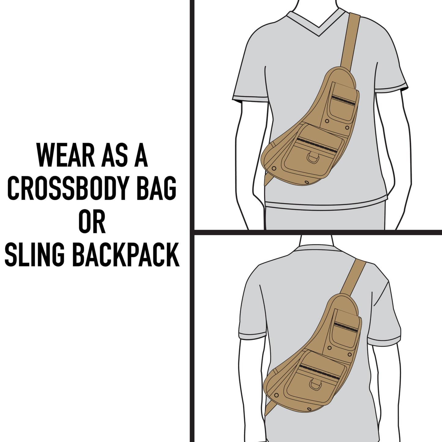 Rothco Vintage Canvas Crossbody Sling Bag - Compact Travel Shoulder Backpack 2L Storage, Olive Drab