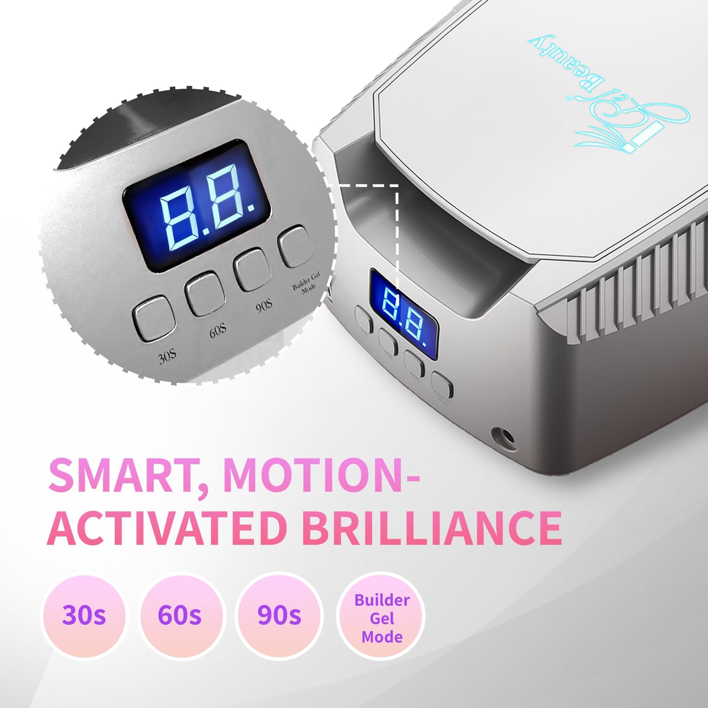 iGel Beauty Hybrid PRO 2.0 UV/LED Nail Lamp - 48W Wireless Rechargeable Nail Dryer, Full Hand Curing, Smart Motion Sensor, Removable Tray, Cordless Beauty & Personal Care iGel Beauty