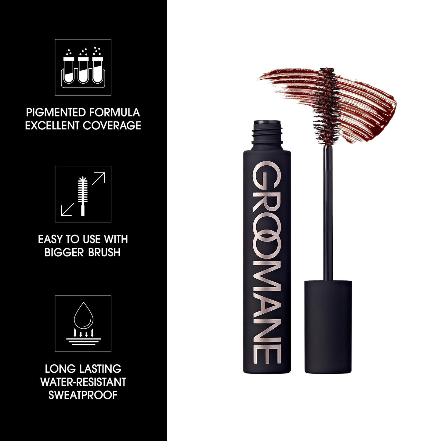 Red by Kiss Groomane Men Gray Coverage Touch-Up, Temporary Brush-On Hair Color for Beards, Sideburns Root & Brows, Water-Resistant & Sweatproof, Easy