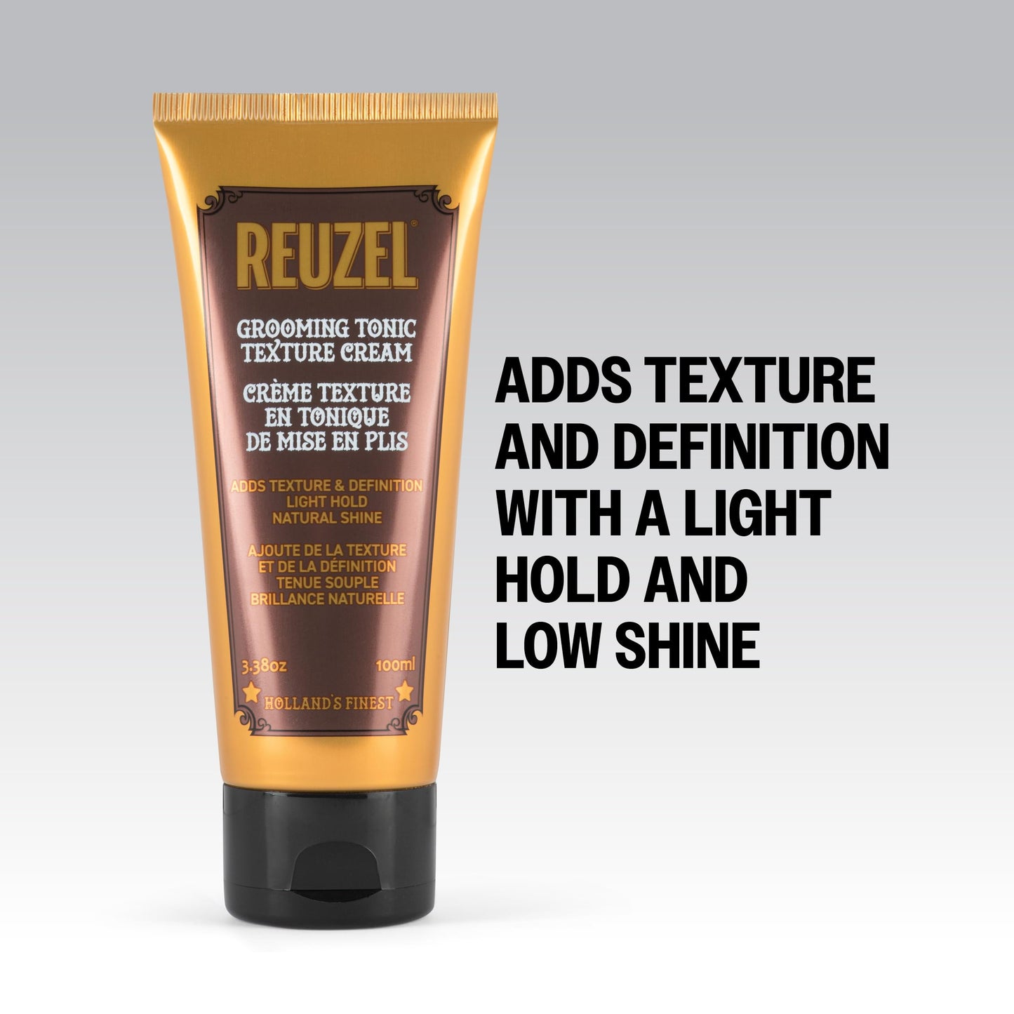 REUZEL Grooming Tonic Texture Cream, Light Hold, Curl Texture and Definition, Natural Shine, Heat Protection, For All Hair Types, 3.38oz