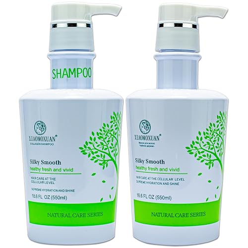 Xiaomoxuan Natural Tea Tree Collagen Shampoo and Vegan Hair Mask Hydrating Set - Deep Conditioner for Dry Damaged Hair, Color-Treated and Bleached