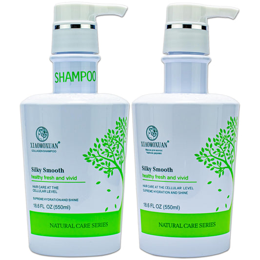 Xiaomoxuan Natural Tea Tree Collagen Shampoo and Vegan Hair Mask Hydrating Set - Deep Conditioner for Dry Damaged Hair, Color-Treated and Bleached