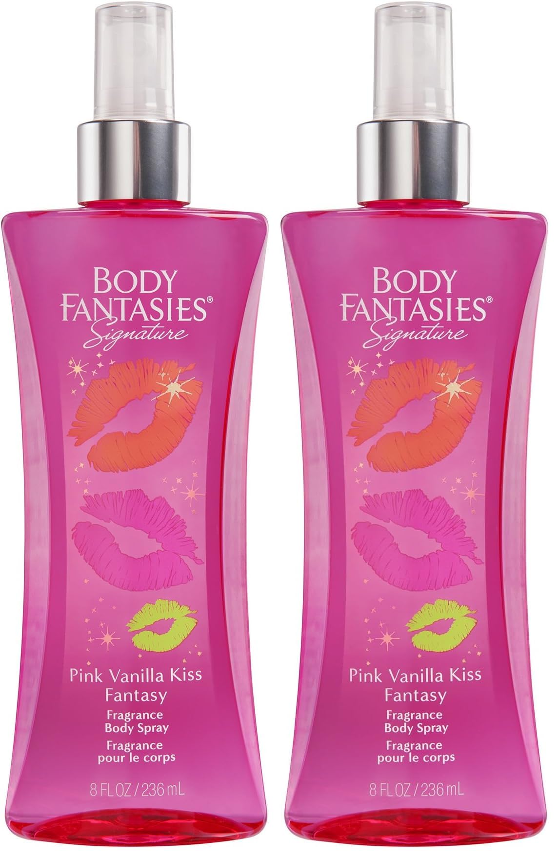 BODY FANTASIES SIGNATURE Fragrance Body Spray, Pink Vanilla Kiss Fantasy, 8 Fluid Ounce (BF44) (Pack of 2) Beauty and Personal Care Body Fantasies Default Title