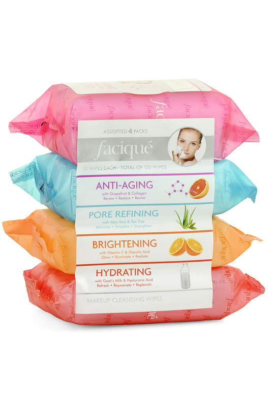 Faciqué Assorted Makeup Cleansing Wipes - Anti/Pore/Bright/Hydr - 1 Count - Grapefruit Scented - 678g - Adult, Teen - Acne Prone Skin Care Beauty & Personal Care Faciqué