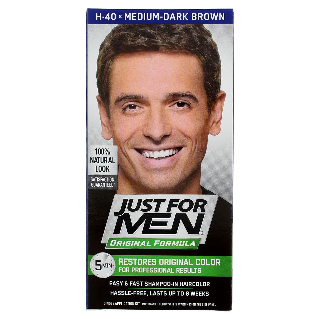 JUST FOR MEN Hair Color H-40 Medium Dark-Brown 1 ea (Pack of 10)