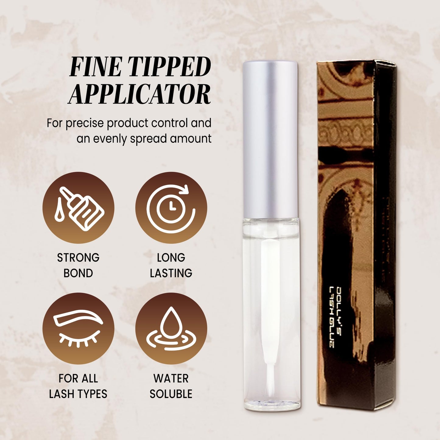 Dolly's Lash Premium Eyelash Extension Glue Bottle Natural, Long-Lasting, Strong Hold (5 mL) 2 Pieces