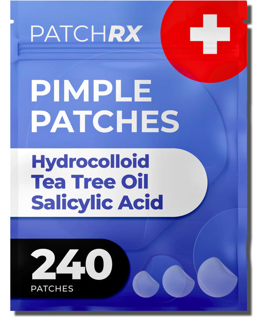 PatchRx Pimple Patches for Face (240 Patches), Hydrocolloid Acne Patches with Tea Tree Oil & Salicylic Acid, Pimple Patch Pimple Stickers Beauty and Personal Care PatchRx Default Title