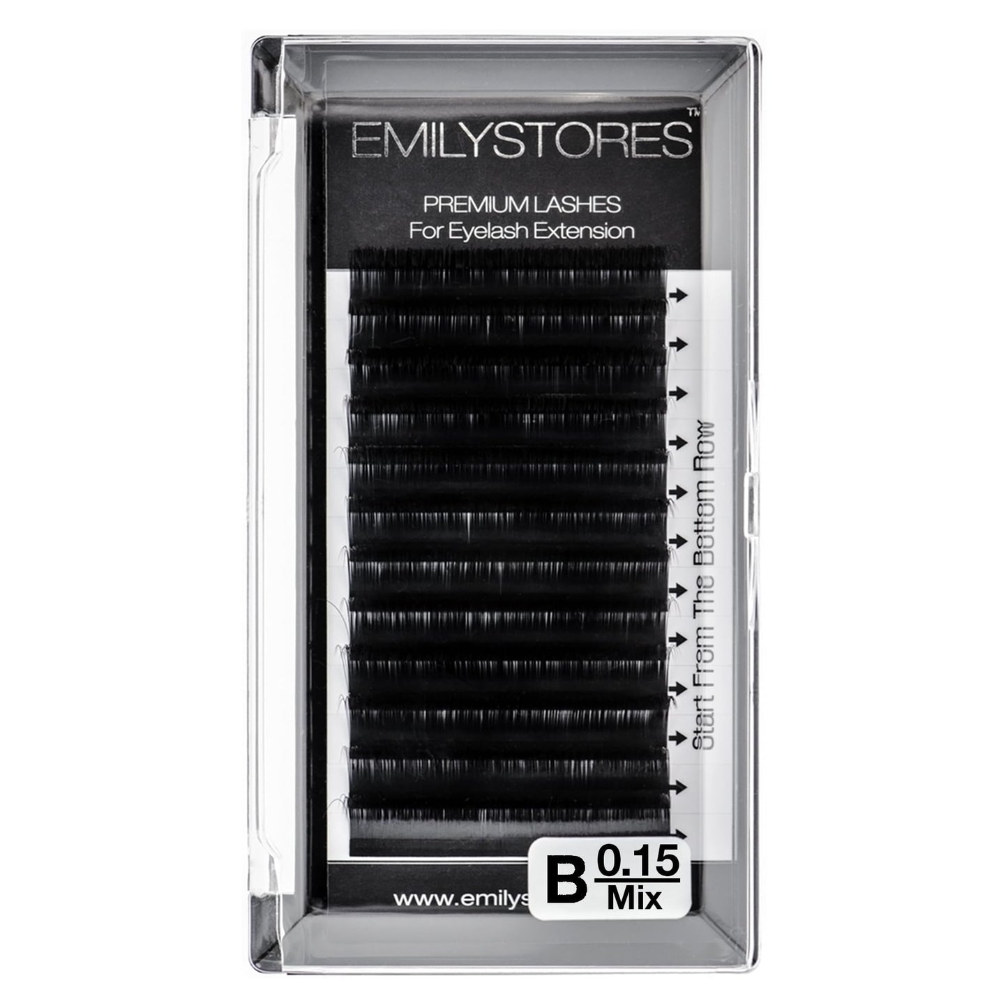 EMILYSTORES Lash Extensions 0.15mm Thickness B Curl Mixed 8-14mm Sizes Length Volume Individual Natural-Looking Eyelashes For Eyelash
