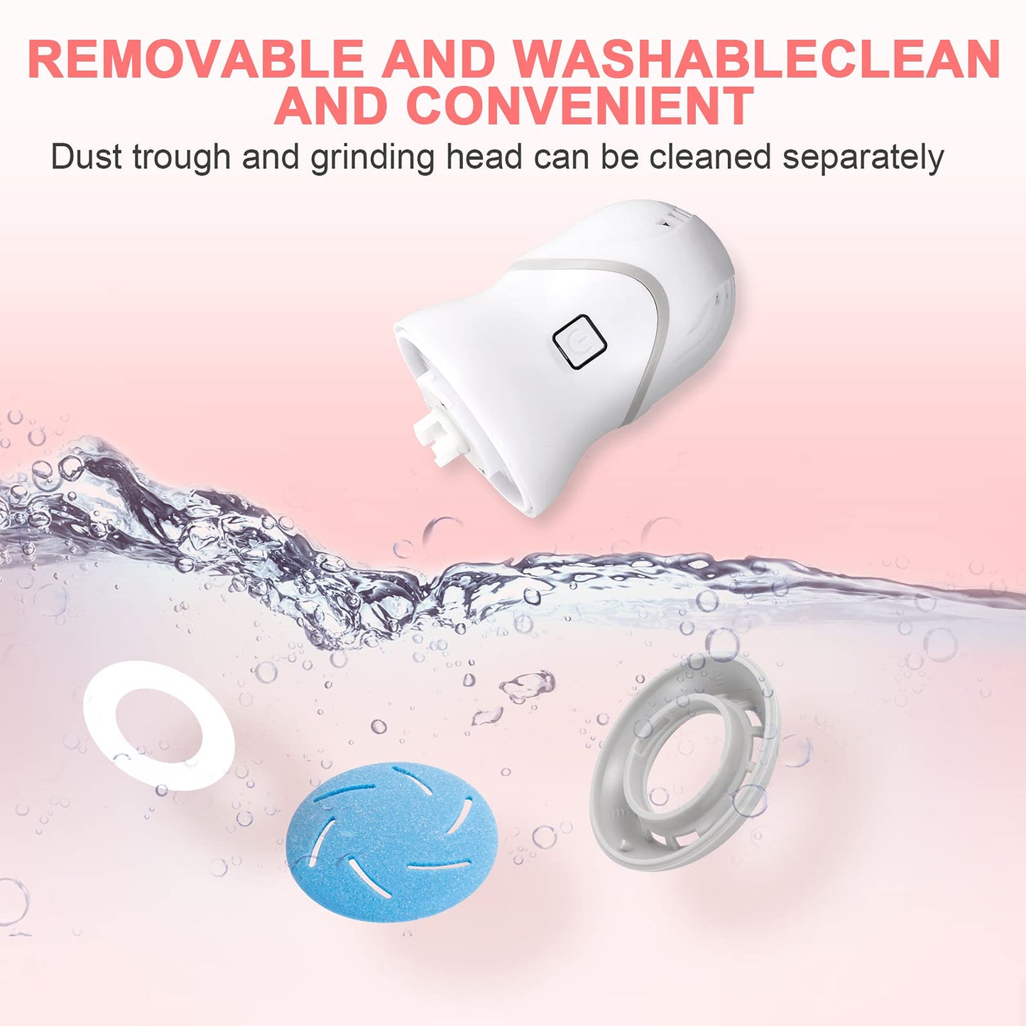 Professional Electric Feet Callus Remover,Portable Rechargeable Foot File Pedicure Tools with Vacuum Adsorption Foot Grinder 2 Speed 3 Grinding Heads