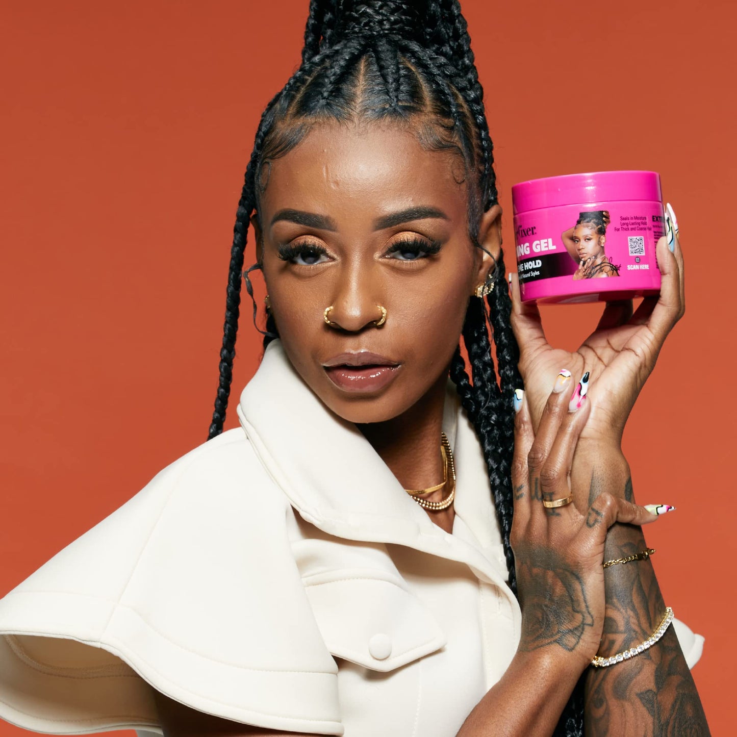 Red by Kiss Braiding Gel Extreme Hold Styler Fixer for Box Braids & Cornrows, Hydrating, Conditioning, Long-Lasting Frizz Control, 4C Moisturizing