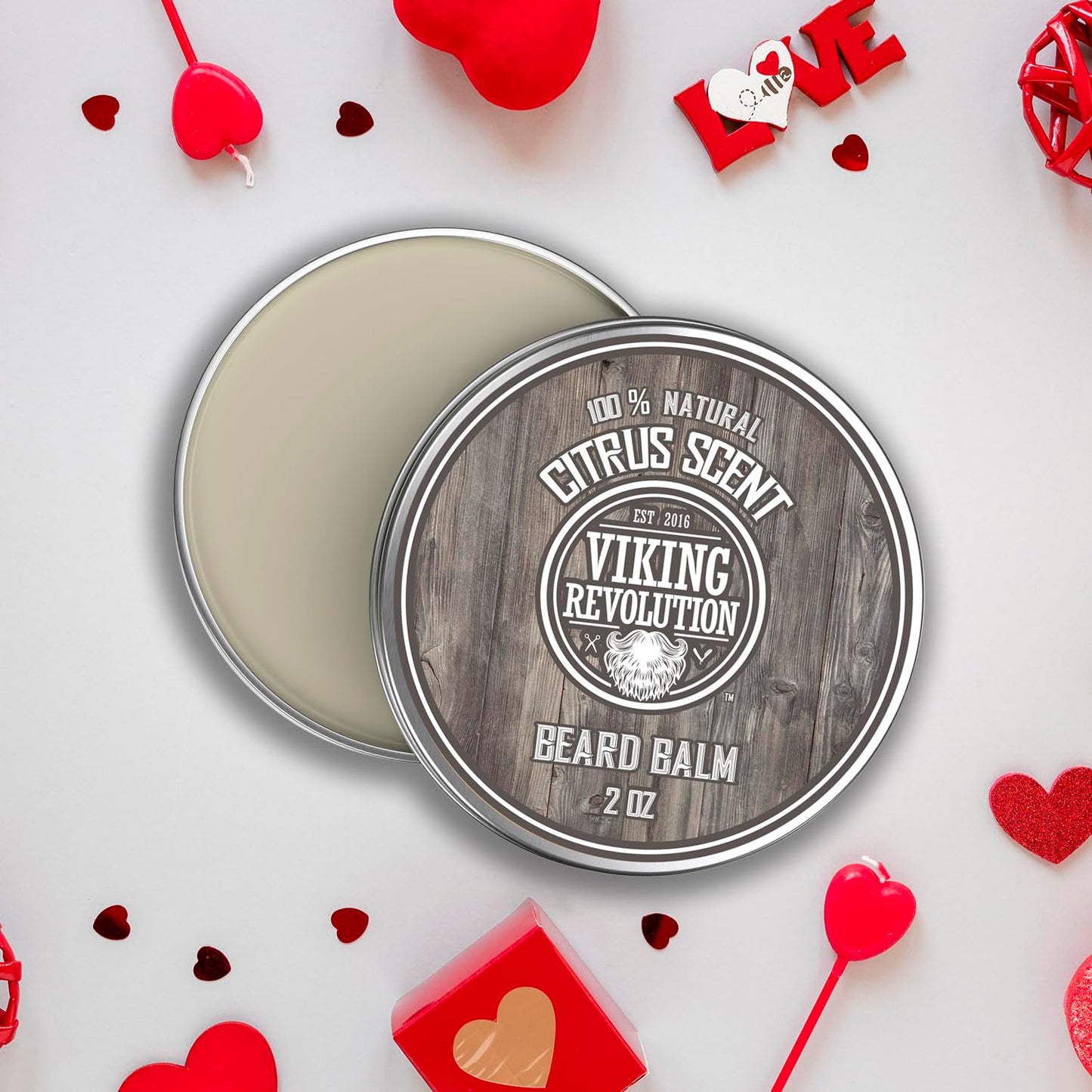Viking Revolution BEST DEAL Beard Balm with Argan Oil & Mango Butter - Styles, Strengthens & Softens Beards & Mustaches - Citrus Scent Leave