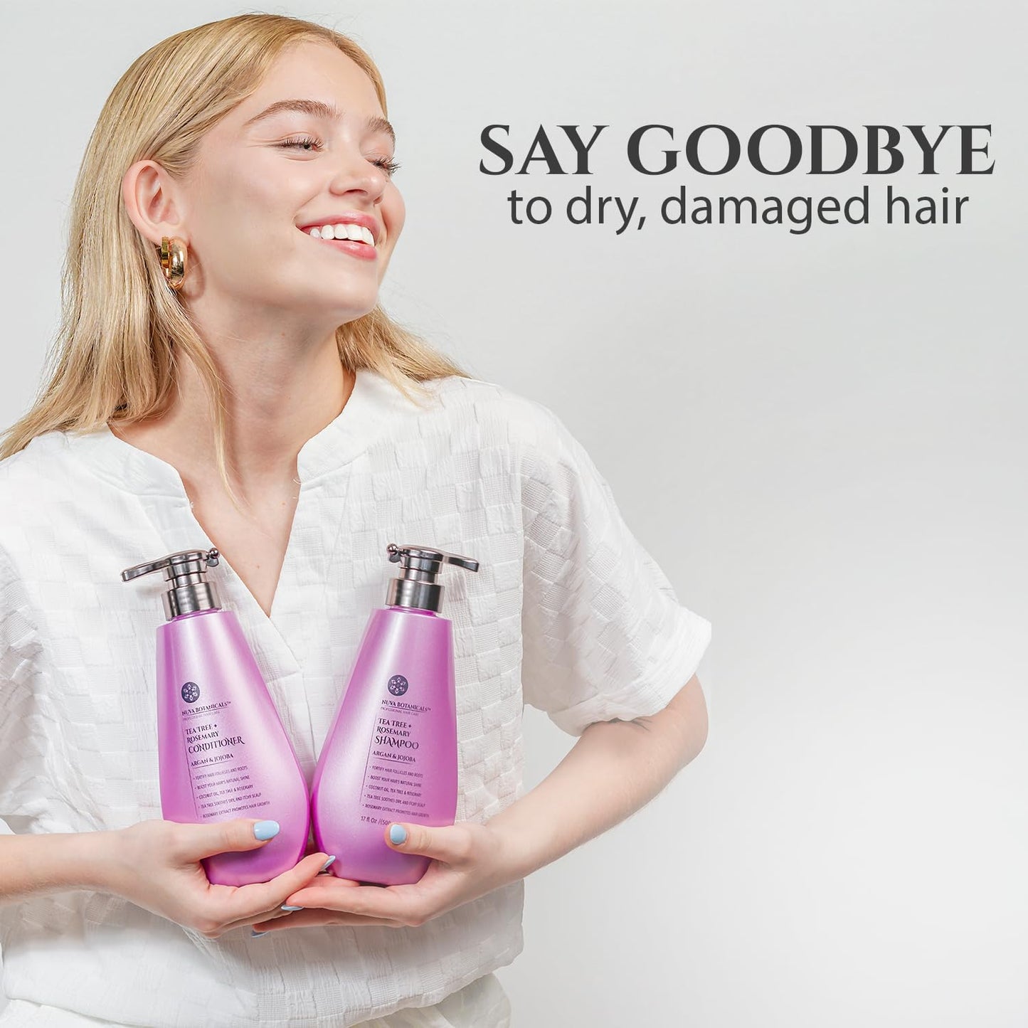 Tea Tree Oil Shampoo and Conditioner Set - Rosemary Oil Shampoo and Conditioner Hair Growth Shampoo for Women - Natural Shampoo for Thinning Hair