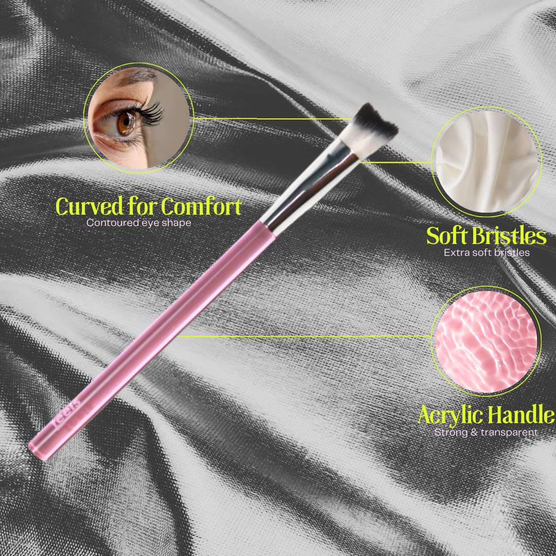 Feels Lash Cleaning Brush Eyelash Extensions Shampoo Brush Soft Curved Fluffy Cleansing (1 pack, Pink)