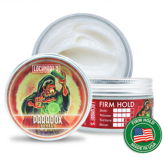 Lockhart’s Paradox Water-Based Pomade - Handcrafted Water-Based Pomade for Men - Highly Nourishing, No Greasy Residue - Firm Hold, Medium Shine - Aqua