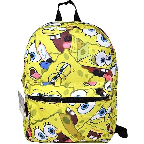 Fast Forward SpongeBob Square Pants All Over Print 16" Backpack