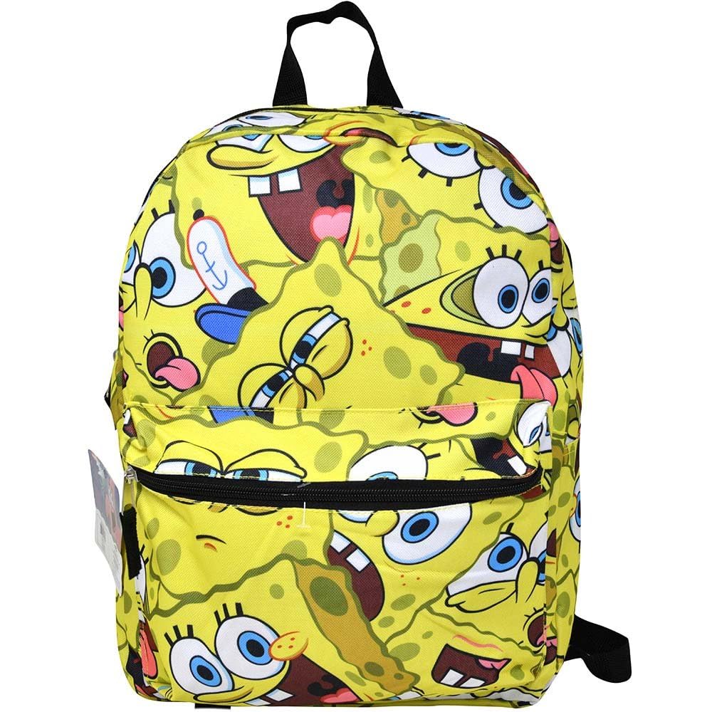 Fast Forward SpongeBob Square Pants All Over Print 16" Backpack