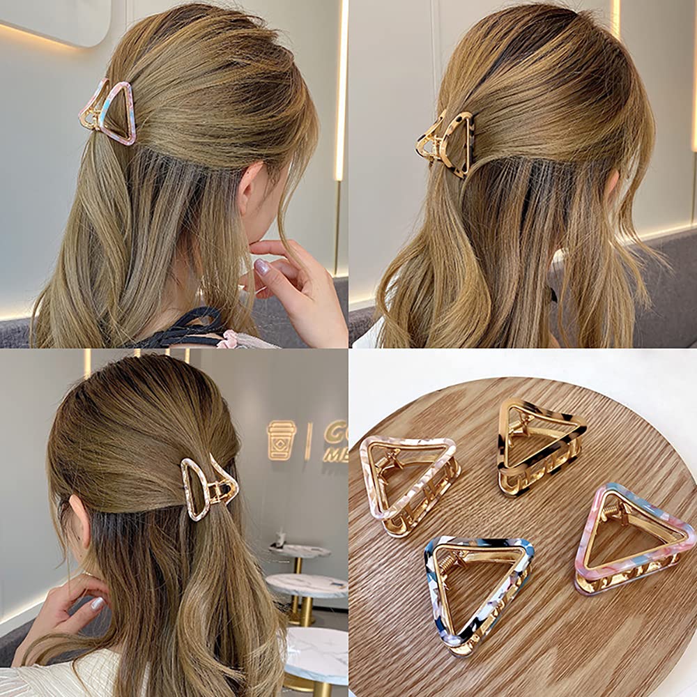 Yusier 6 PCS Small Hair Claw Clips 2 Inch Acetate Hair Jaw Clips 6 Colors Fashion Leopard Claw Hair Clips for Women Girls