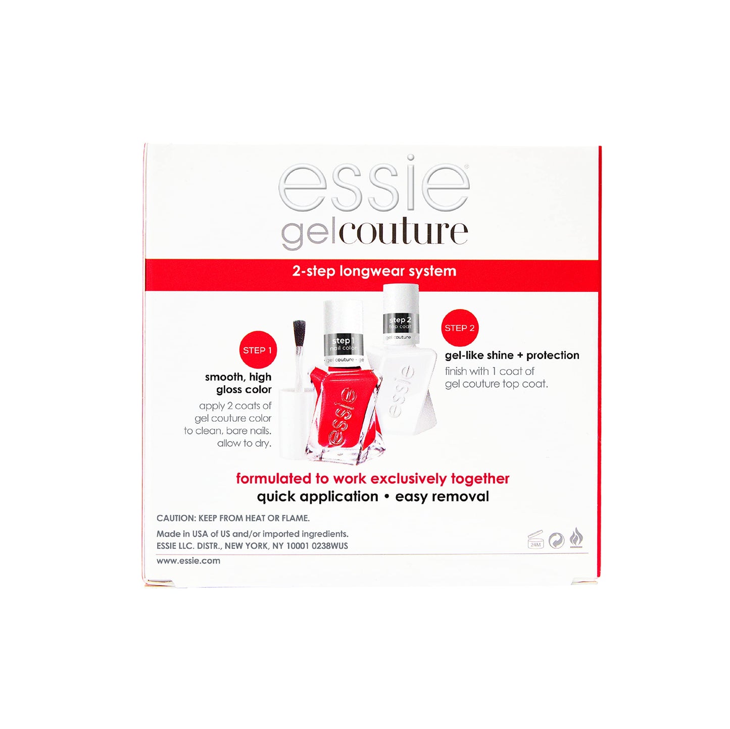 Essie Gel Couture Longwear Nail Polish + Top Coat Kit, Scarlet Red Nail Polish, Rock The Runway + Top Coat, Gifts For Women And Men, 0.46Oz Each Beauty & Personal Care essie