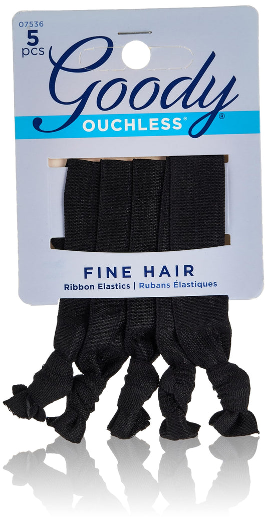 Goody WoMens Ouchless Ribbon Elastics, Solid Black, 5 Count Beauty & Personal Care GOODY