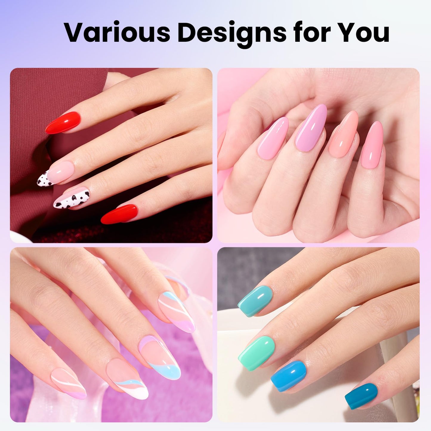 Beetles Gel Nail Polish Kit with UV Light 44PCS Red Blue Gel Nail kit 24 Colors with Base and Matte & Glossy Top Coat Soak Off Nails Manicure Tools Beauty and Personal Care beetles Gel Polish