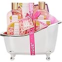 spa luxetique Gift Set For Women, Bath Sets for Women Gift, 8 Pcs Rose Spa Basket Includes Bubble Bath, Shower Gel, Body Lotion, Mom Birthday Gifts