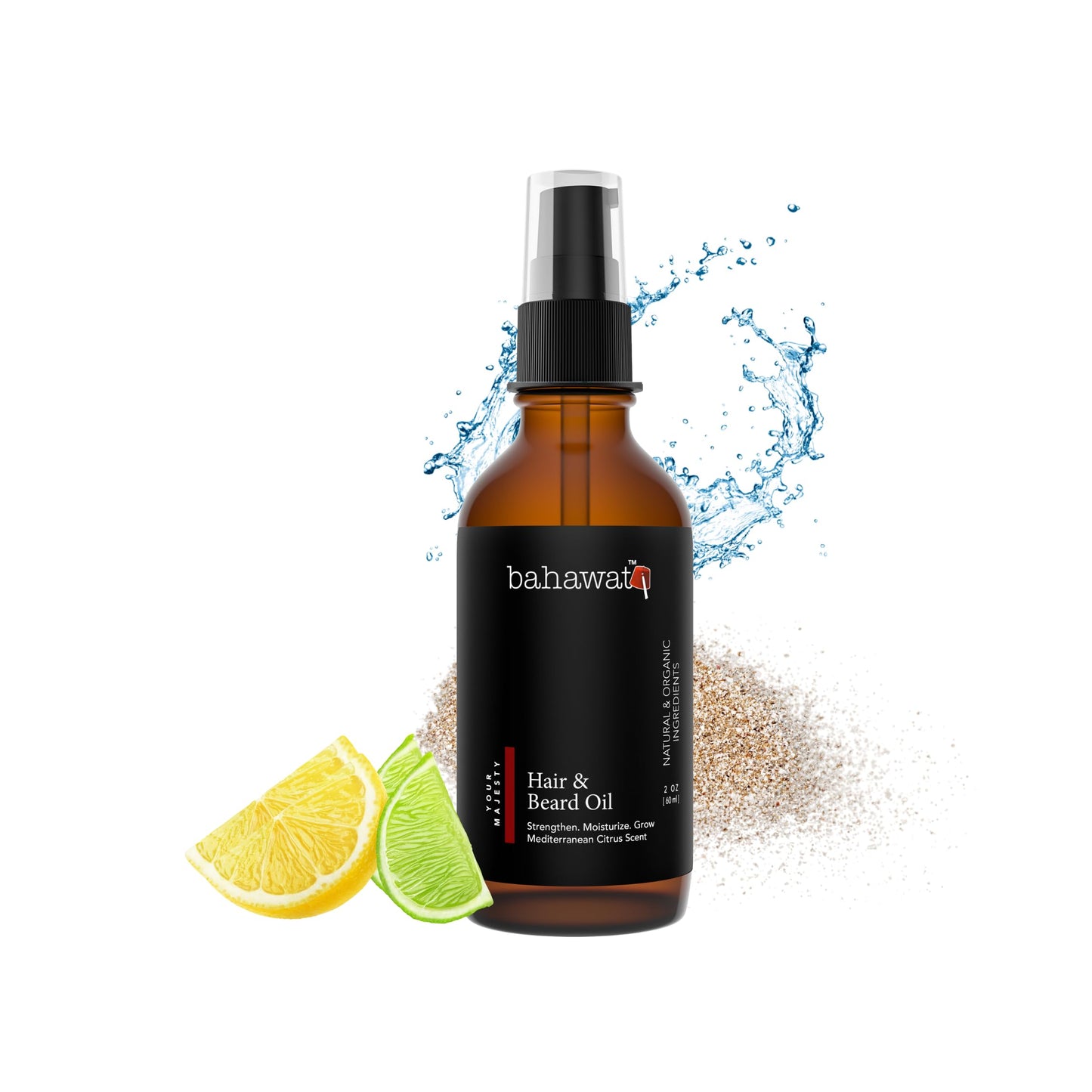 BAHAWAT: Premium Beard Oil Conditioner & Softener - Your Majesty- 2 ounce - Beard Itch and Dry Skin Relief - Handcrafted from Natural Ingredients