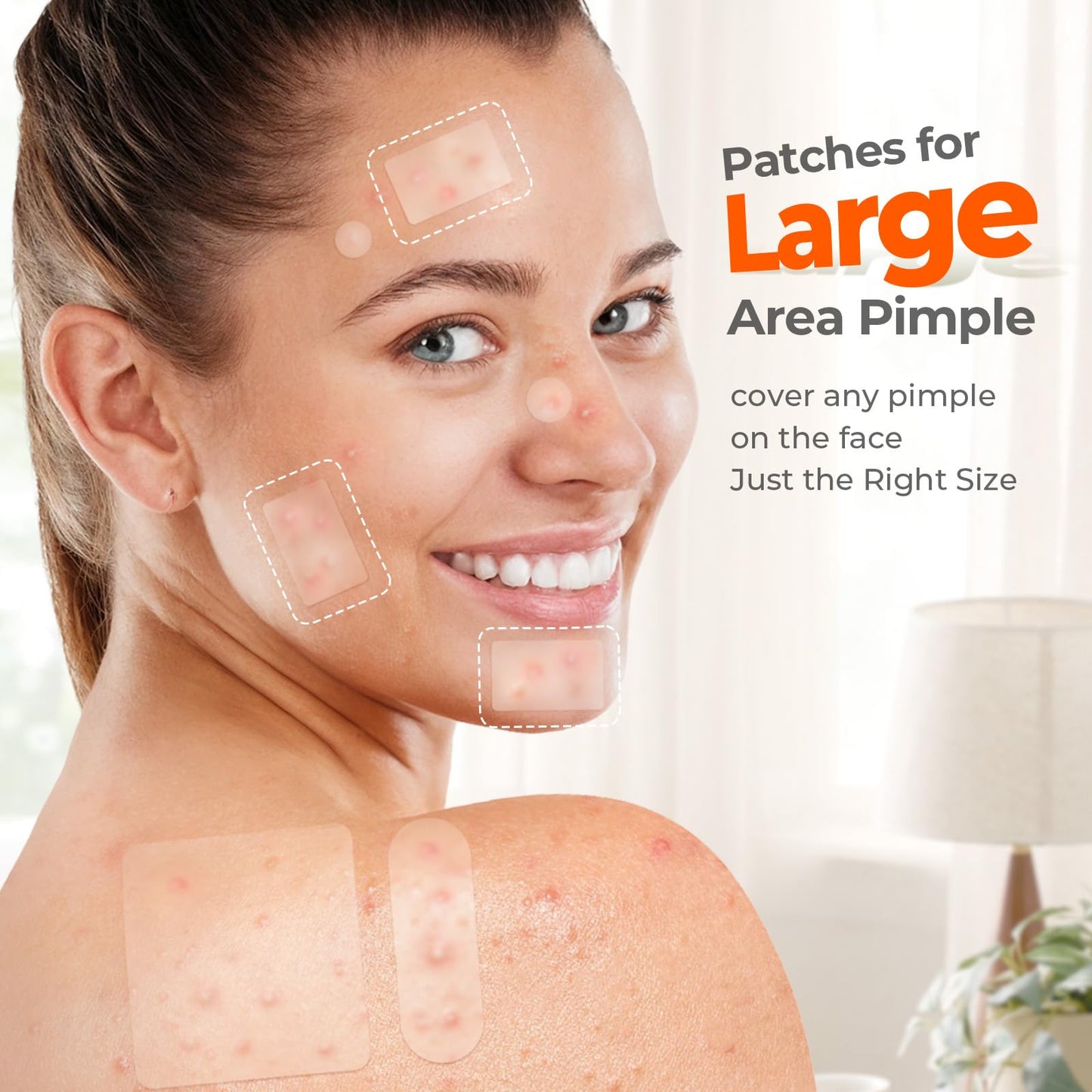 Large Pimple Patches for Face, 7 Sizes Big Acne Patches, FSA Eligible XL Hydrocolloid Bandages for Body, Chin, Forehead, Nose, Blemish Zit Breakouts Beauty and Personal Care TKTK
