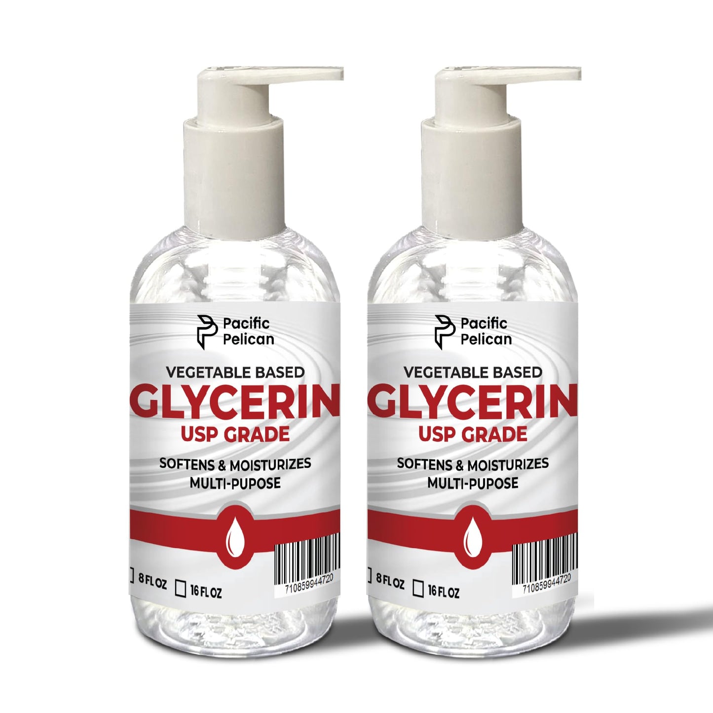 Pacific Pelican 32 fl oz Vegetable-Based Glycerin | USP Grade | Softens & Moisturizes | Multi-Purpose (16 fl oz x 2)