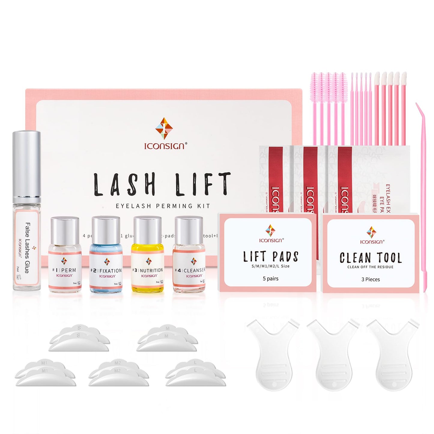 Lash Lift Kit, Professional Semi-Permanent Curling Eyelash Perm Kit Includes Eye Shields, Pads and Accessories Suitable for Salon & Home Use(Version