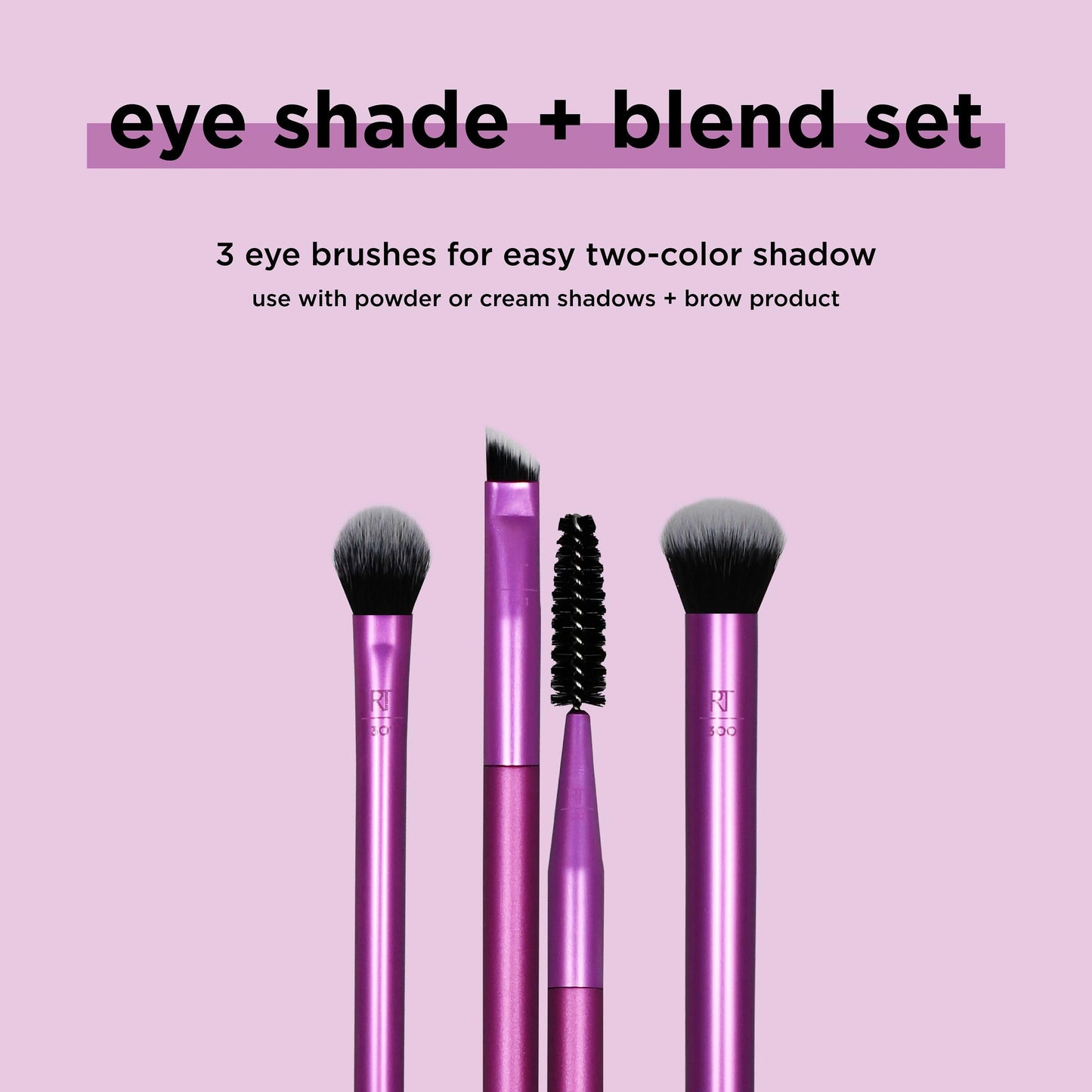 Real Techniques Eye Shade & Blend Makeup Brush Trio, For Eyeshadow & Liner, Makeup Tools for Shaping & Grooming Brows, Defined Makeup Look, Synthetic