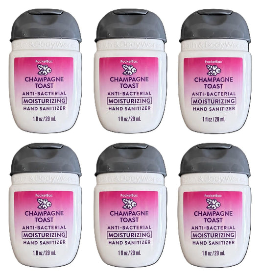 Bath and Body Works Classic and Seasonal Scents Pocketbac Hand Gel - Pack of 6-1 oz each (Champagne Toast Moisturizing 2026 Edition) Beauty & Personal Care Bath & Body Works