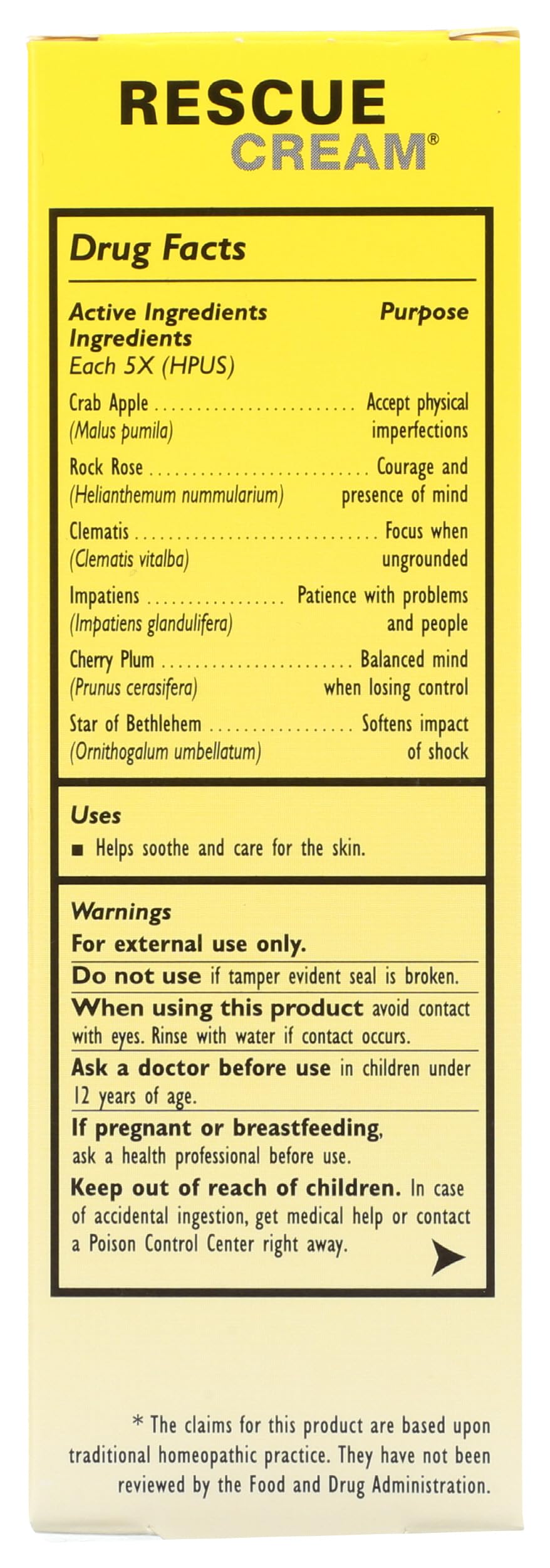 Bach Rescue Remedy Cream, 1 OZ