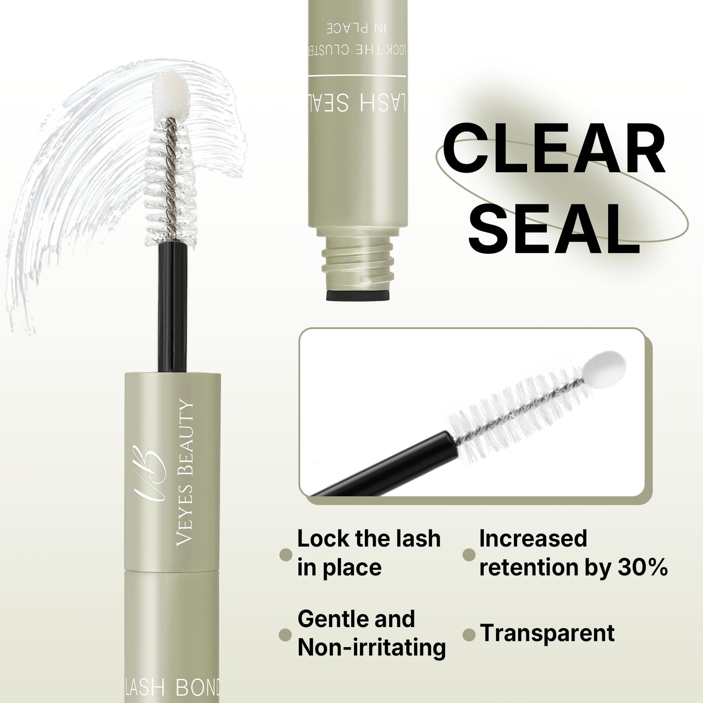 VEYESBEAUTY Lash Bond and Seal Waterproof 2 in 1 Cluster Lash Glue for Eyelash Extensions Long Lasting Strong Hold Individual Eyelash Glue Beauty and Personal Care VEYESBEAUTY