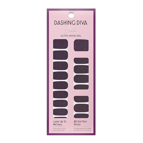 Dashing Diva Gloss Nail Strips - Fig Pop | UV Free, Chip Resistant, Long Lasting Gel Nail Stickers | Contains 32 Nail Wraps, 1 Prep Pad, 1 Nail File Beauty & Personal Care Dashing Diva