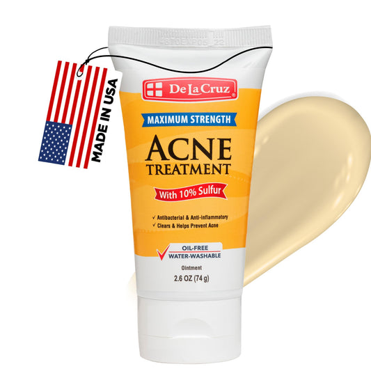 De La Cruz Sulfur Ointment - Cystic Acne Treatment for Face and Body - Daily 10 Min Spot Treatment Mask - Safe and Effective Game Changing Hormonal Beauty & Personal Care De La Cruz